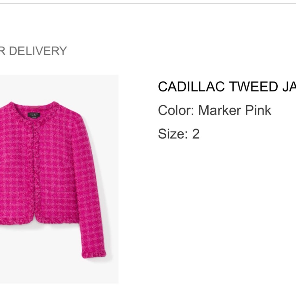 Kate Spade Cadillac Tweed Jacket - Pink